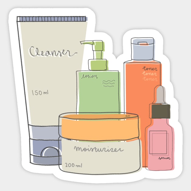 Cute Skin Care Essentials Sticker by aaalou